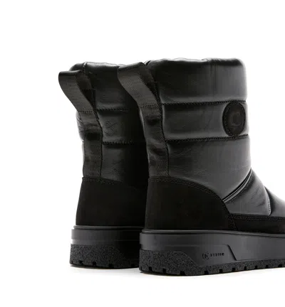 La Canadienne Eric Shearling-lined Puffed Leather Snow Boots In Black