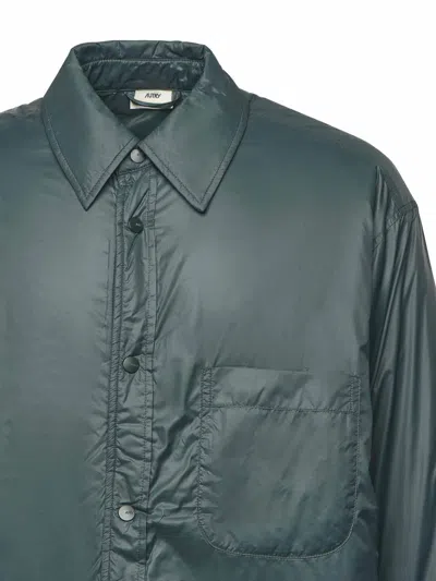 Autry Nylon Overshirt In Green