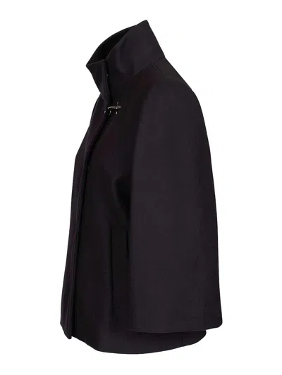 Fay Lined Cape With Hook In Black