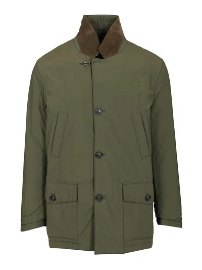 Fay Men Jacket Made Of Nylon Poplin In Green