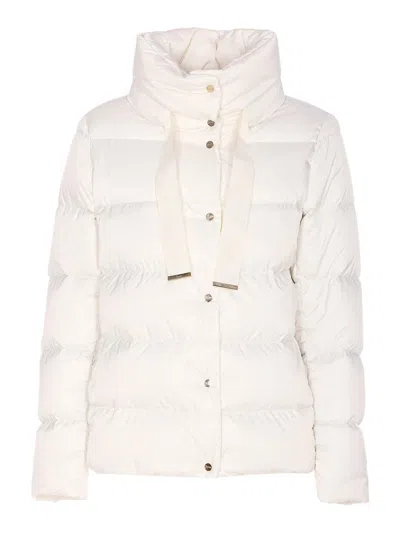 Herno Quilted Cape Jacket High Collar In White