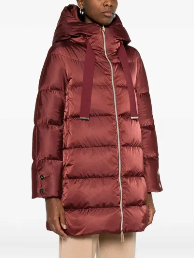 Herno A-shaped Down Jacket In High-density Satin In Brown