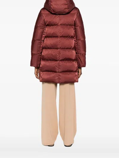 Herno A-shaped Down Jacket In High-density Satin In Brown