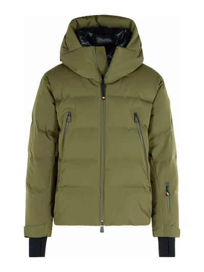 Moncler Nylon Down Jacket Featuring Adjustable Elements In Green