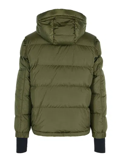 Moncler Grenoble Short Down Jacket With Hood In Green