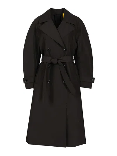 Moncler X Ee72 Zake Double-breasted Trench Coat In Black