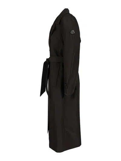 Moncler X Ee72 Zake Double-breasted Trench Coat In Black