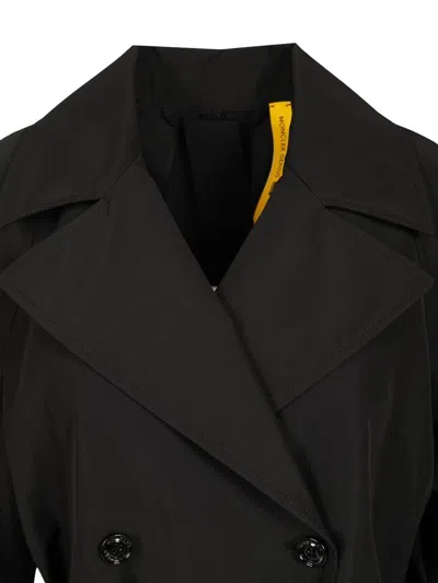 Moncler X Ee72 Zake Double-breasted Trench Coat In Black