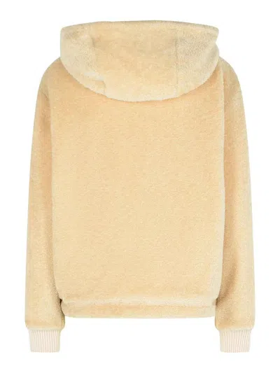 Moncler Reversible Jacket In Cream Cotton Blend In White