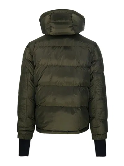 Moncler Grenoble Short Down Jacket With Hood In Green