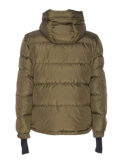 Moncler Grenoble Short Down Jacket With Hood In Green
