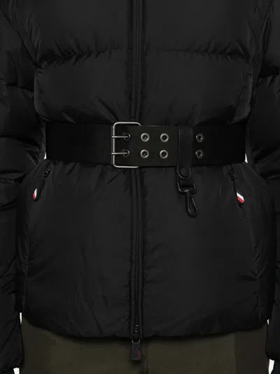 Moncler Grenoble Hooded Jacket With Belt In Black