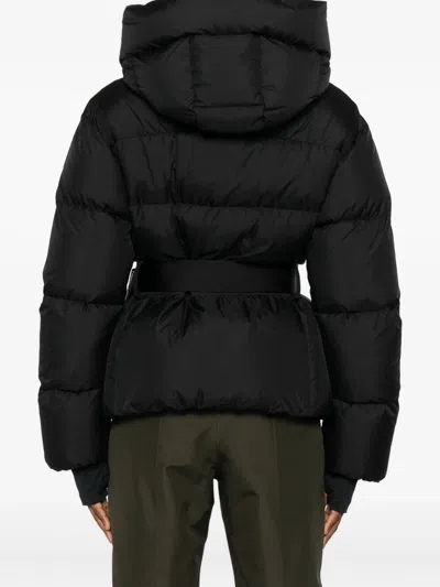 Moncler Grenoble Hooded Jacket With Belt In Black