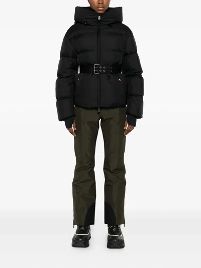 Moncler Grenoble Hooded Jacket With Belt In Black