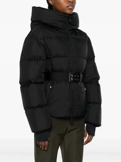 Moncler Grenoble Hooded Jacket With Belt In Black