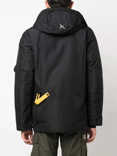 Parajumpers Oversized Black Jacket With Zippered Pockets In Blue