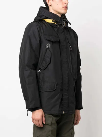 Parajumpers Oversized Black Jacket With Zippered Pockets In Blue