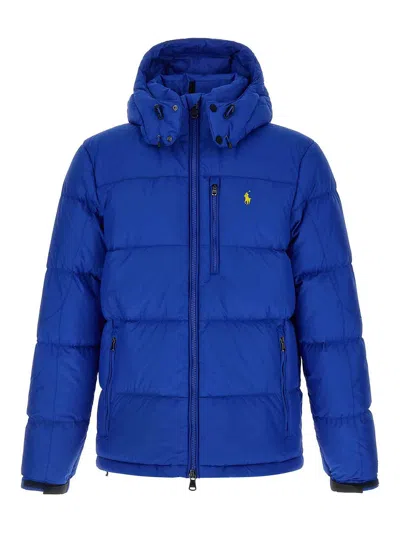 Polo Ralph Lauren Blue Polyester Down Jacket In Blue