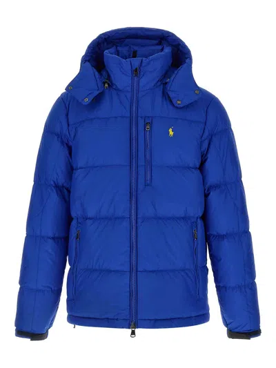 Polo Ralph Lauren Blue Polyester Down Jacket In Blue