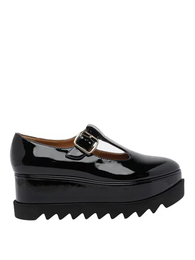 Stella Mccartney Mary Jane Elyse Wedge Shoes In Black