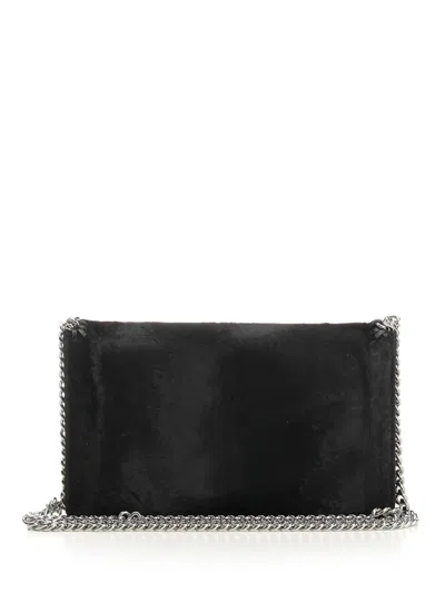 Stella Mccartney Falabella Vegan Leather Wallet On Chain In Black