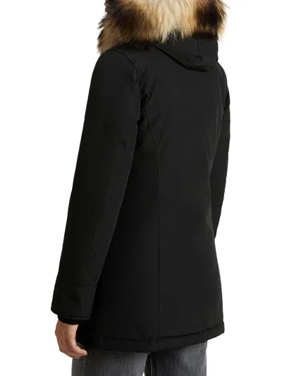 Woolrich Arctic Parka In Ramar Cloth With Removable Fur In Black