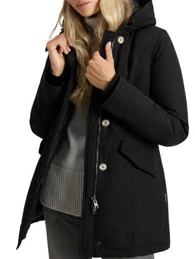 Woolrich Arctic Parka In Ramar Cloth With Removable Fur In Black