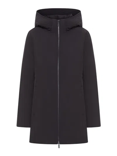 Woolrich Firth Parka In Tech Softshell In Black
