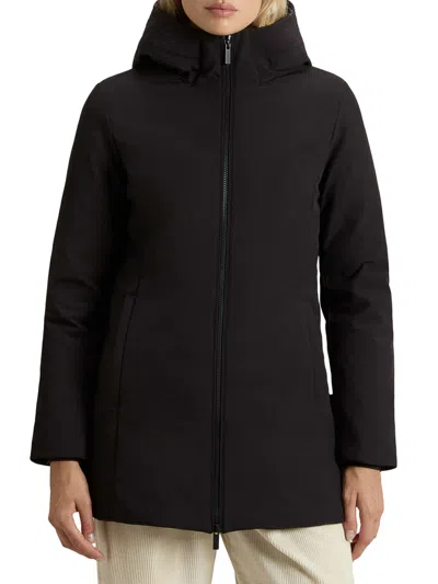 Woolrich Firth Parka In Tech Softshell In Black