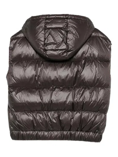 Antonelli Cropped Puffer Jacket With Quilted Design And Adjustable Hood In Black