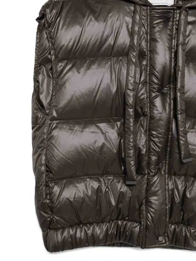 Antonelli Cropped Puffer Jacket With Quilted Design And Adjustable Hood In Black