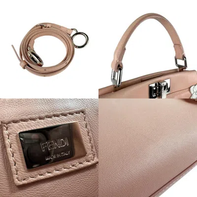 Pre-owned Fendi Pink Leather Handbag Shoulder Bag ()