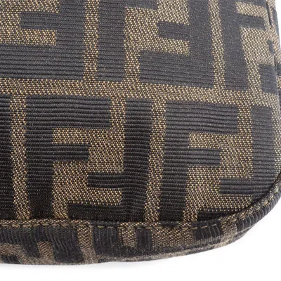 Pre-owned Fendi Zucca Brown Canvas Leather Shoulder Bag ()