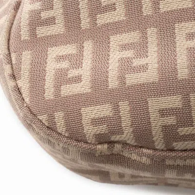 Pre-owned Fendi Zucca Pink Canvas Leather Shoulder Bag ()