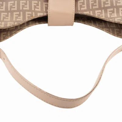 Pre-owned Fendi Zucca Pink Canvas Leather Shoulder Bag ()