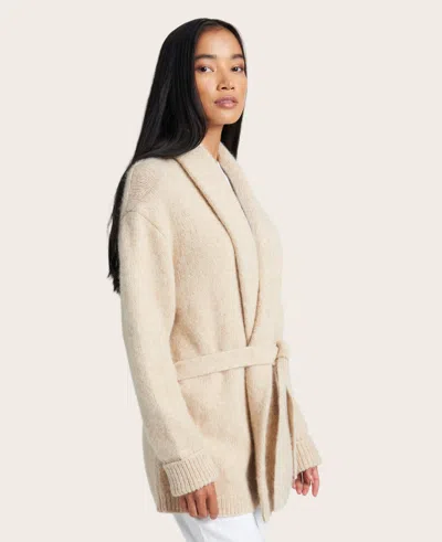 Kenneth Cole Site Exclusive! Shawl Collar Cardigan In Oatmeal