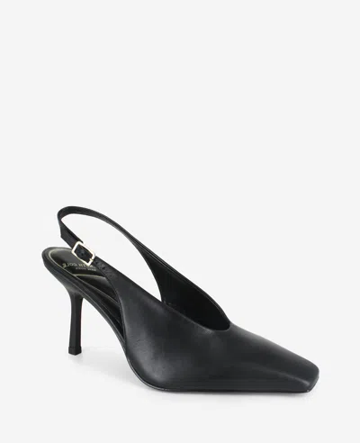 Kenneth Cole Aerial Leather Slingback Heel In Black