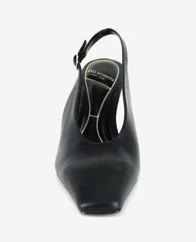 Kenneth Cole Aerial Leather Slingback Heel In Black