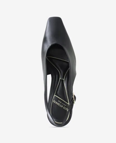 Kenneth Cole Aerial Leather Slingback Heel In Black