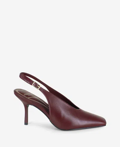 Kenneth Cole Aerial Leather Slingback Heel In Burgundy