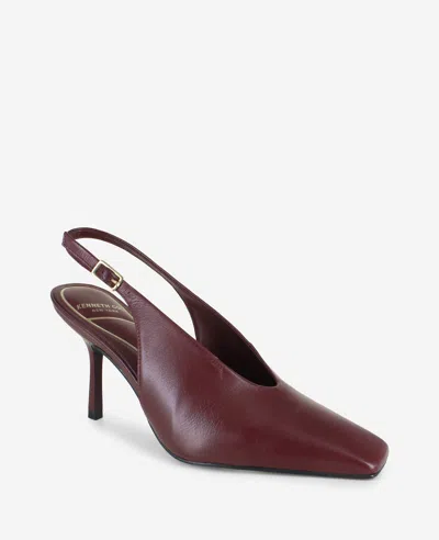 Kenneth Cole Aerial Leather Slingback Heel In Burgundy