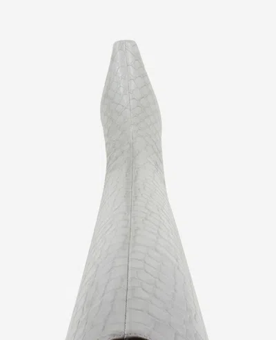 Kenneth Cole Rubia Croco Patent Tall Heel Boot In White