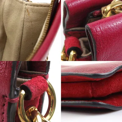 Pre-owned Givenchy Red Color Wine Leather Suede Shoulder Bag ()