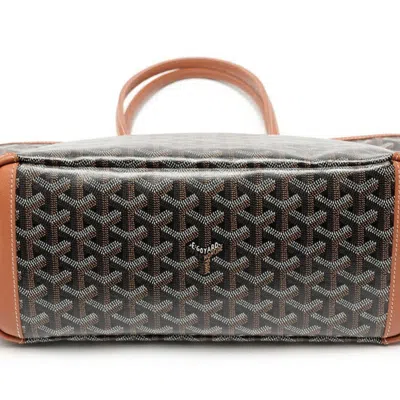 Pre-owned Goyard Black Brown Coated Canvas Leather Tote Bag () In Multi