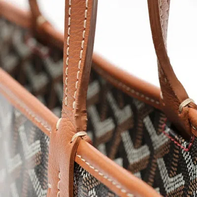 Pre-owned Goyard Black Brown Coated Canvas Leather Tote Bag () In Multi