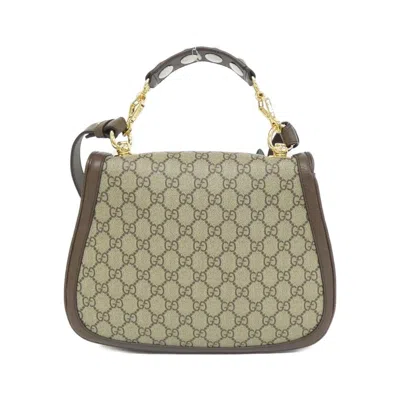 Pre-owned Gucci Beige Brown Gg Supreme Shoulder Bag () In Multi