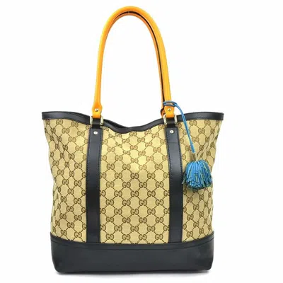 Pre-owned Gucci Black Brown Orange Gg Canvas Shoulder Bag ()