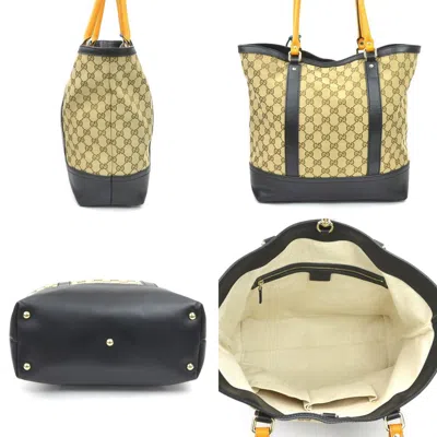 Pre-owned Gucci Black Brown Orange Gg Canvas Shoulder Bag ()