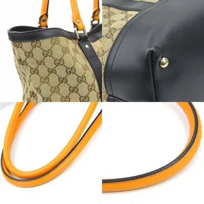 Pre-owned Gucci Black Brown Orange Gg Canvas Shoulder Bag ()