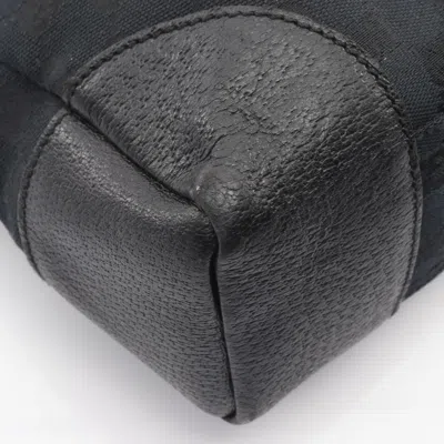 Pre-owned Gucci Black Canvas Leather Shoulder Bag ()